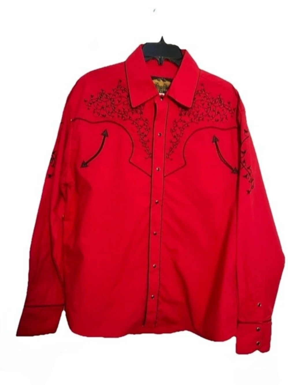 El General Western Embroidered Shirt in Red Size XXL Like New